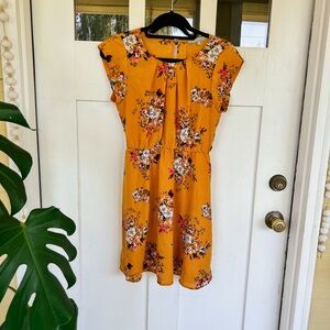 Sweet Rain Yellow Floral Patterned Dress
